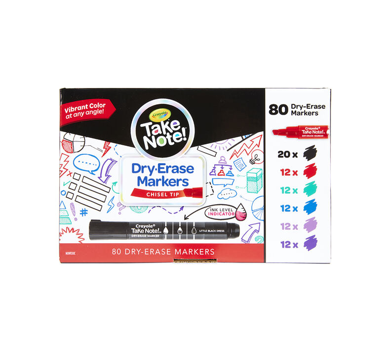 Take Note Dry Erase Markers, 80 Count
